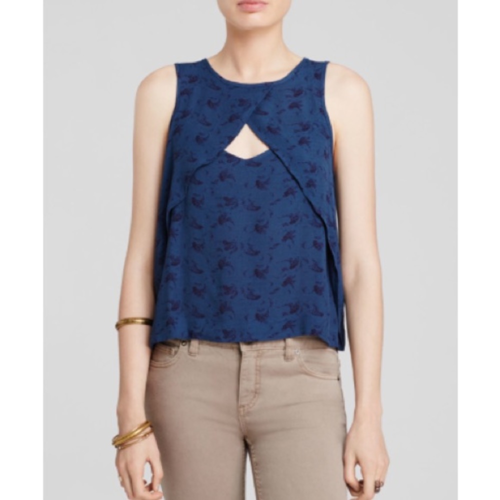 [Free People] Printed Look Through Top