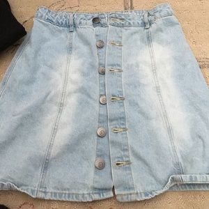 Button jean skirt