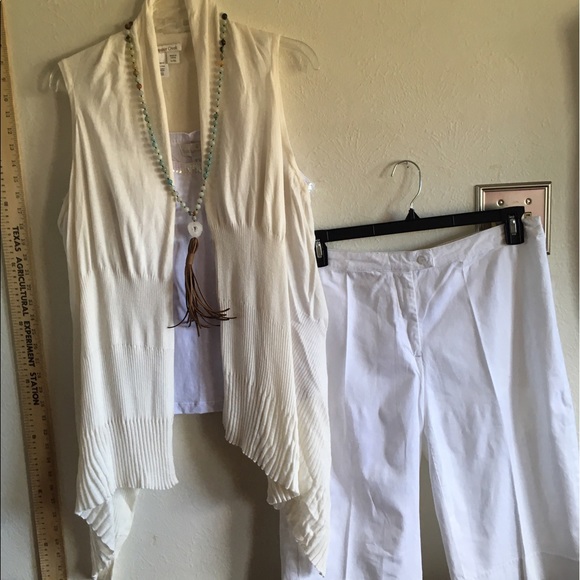 NWT ivory open sweater vest flowing gorgeous cute! - Picture 1 of 6