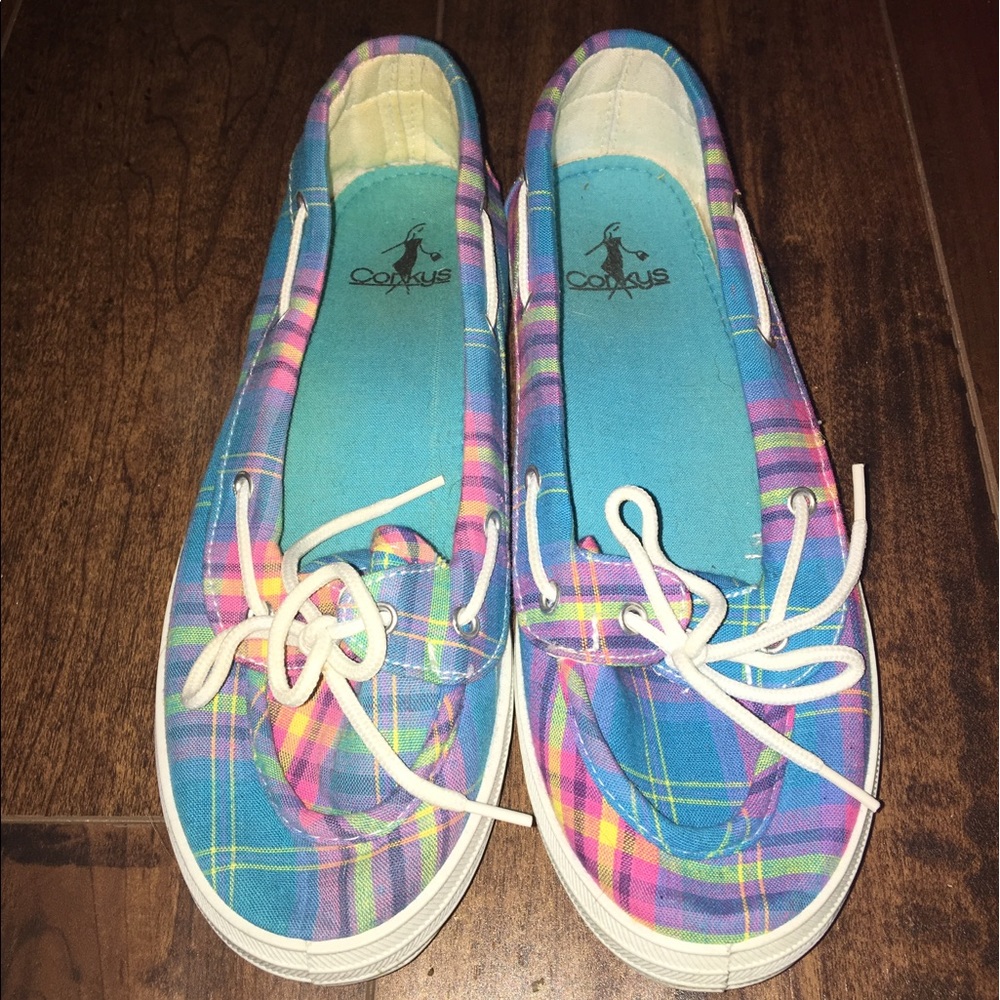 Corkys Footwear blue plaid shoes