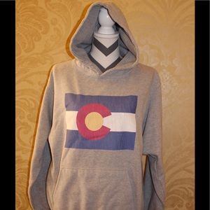Grey hooded Colorado hoodie sweatshirt L XL