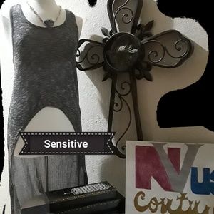 Asymmetrical black n white top