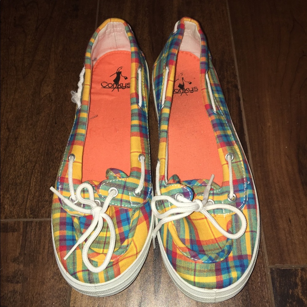 Corkys Footwear yellow plaid shoes