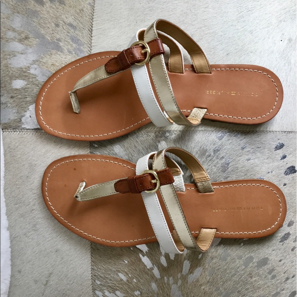 Strappy thong slippers