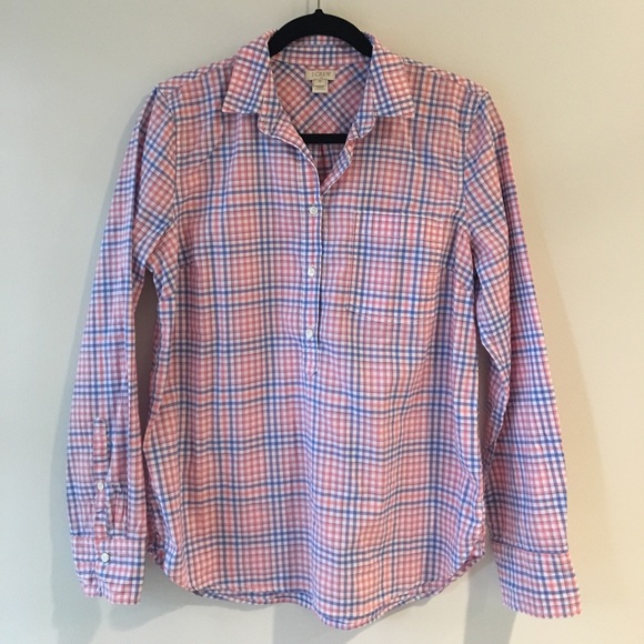 J. Crew Plaid Popover Shirt - Picture 2 of 3