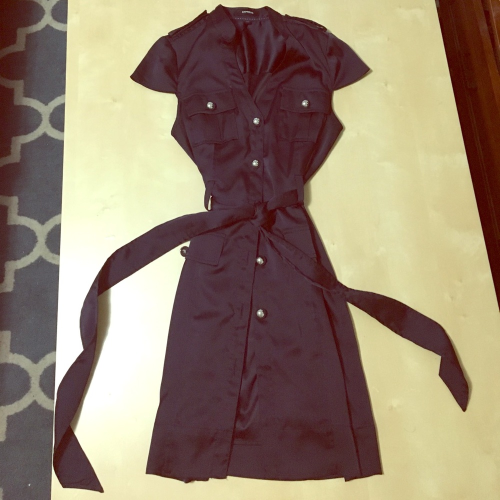 Navy Blue Button Up Dress