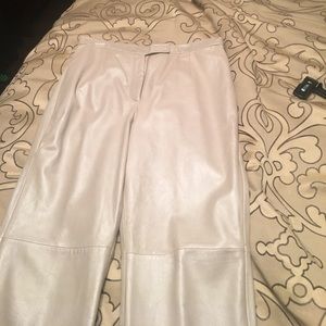 Leather Pants. Never worn. Cream color