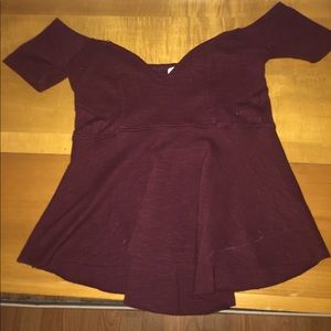 Free People off the shoulder peplum top