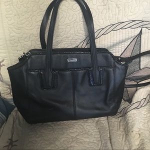 Coach black leather handbag