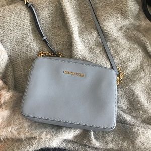 MK Baby Blue Large Jet Set Crossbody