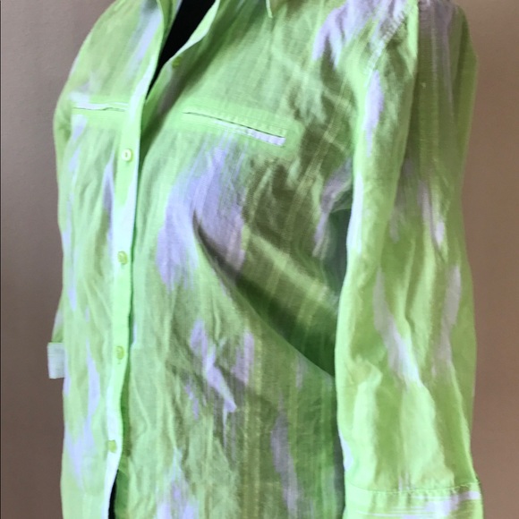 Chico's Button Front Cotton Blouse Sz 0 XS - Picture 3 of 6