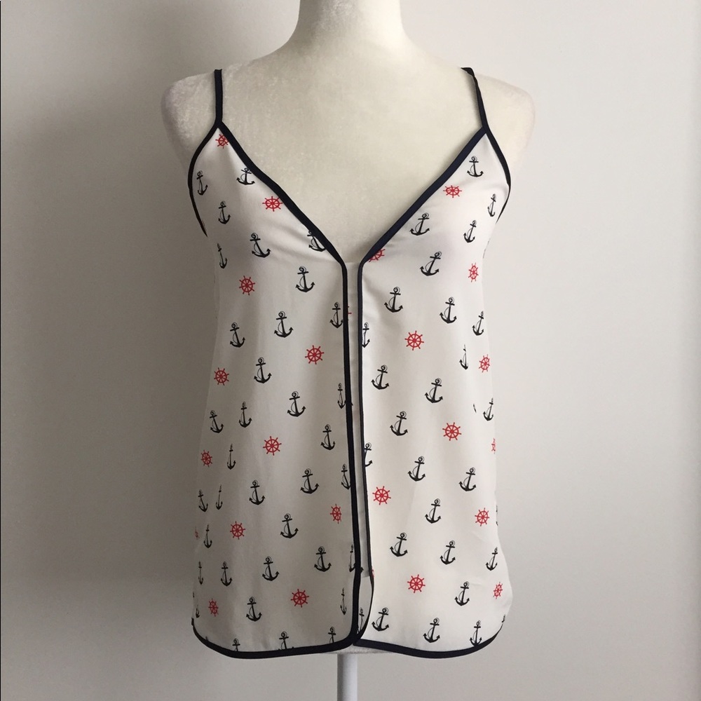 Naval anchors tan top