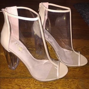 Clear heeled booties!