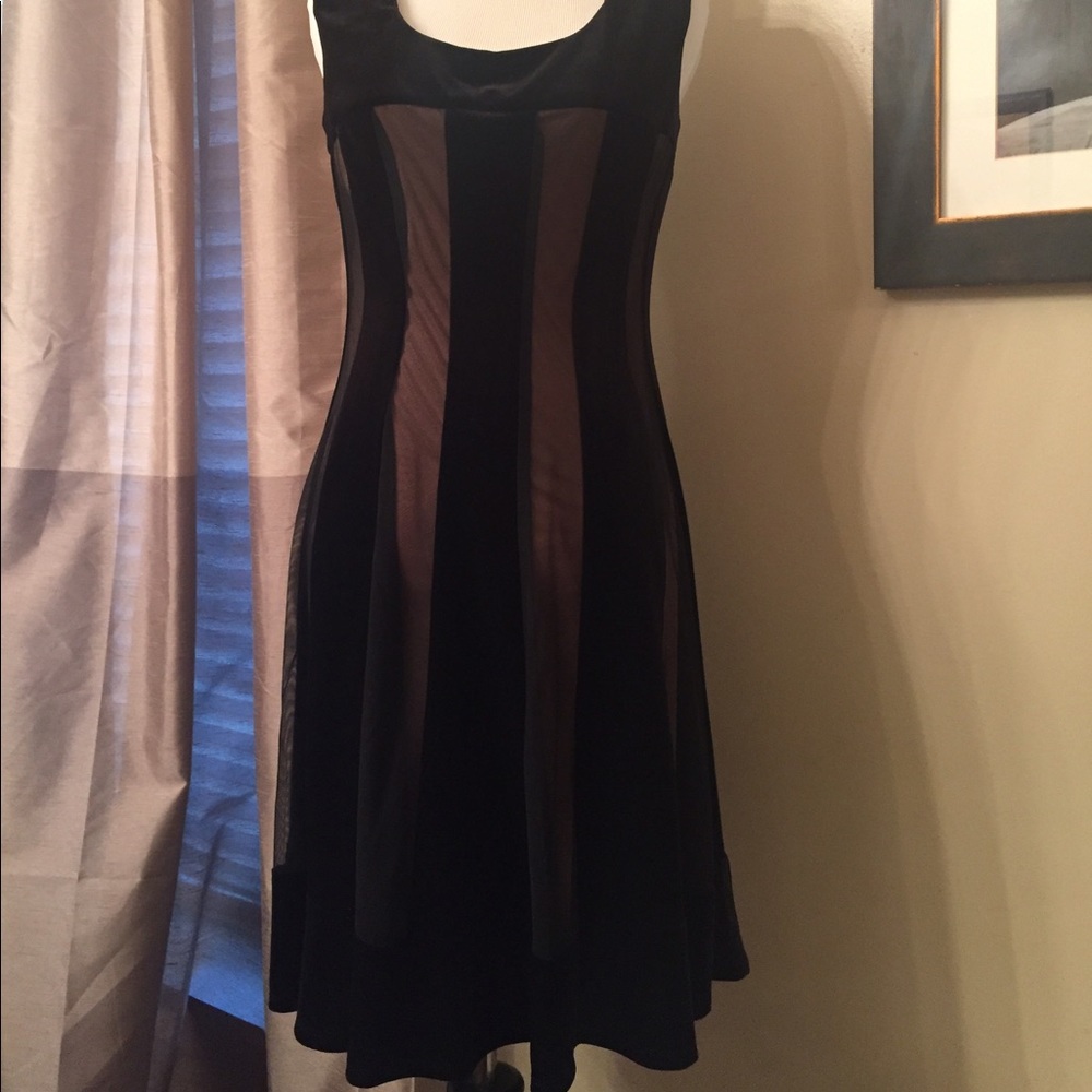 Velvet and sheer dress
