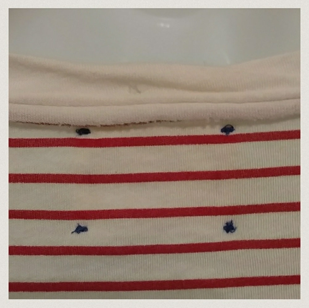 Anthro T.la Red & White Striped Top - Picture 7 of 8