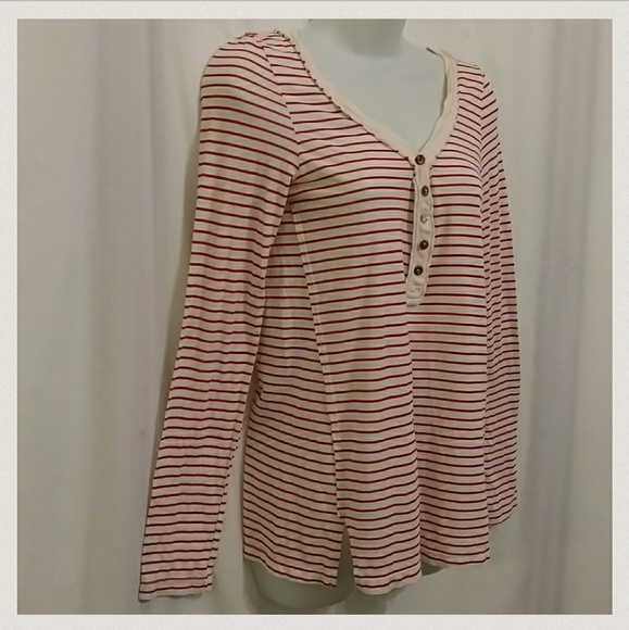 Anthro T.la Red & White Striped Top - Picture 4 of 8