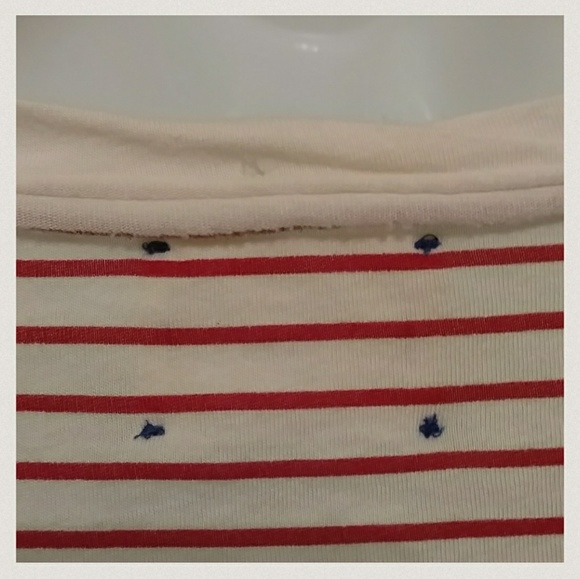 Anthro T.la Red & White Striped Top - Picture 7 of 8