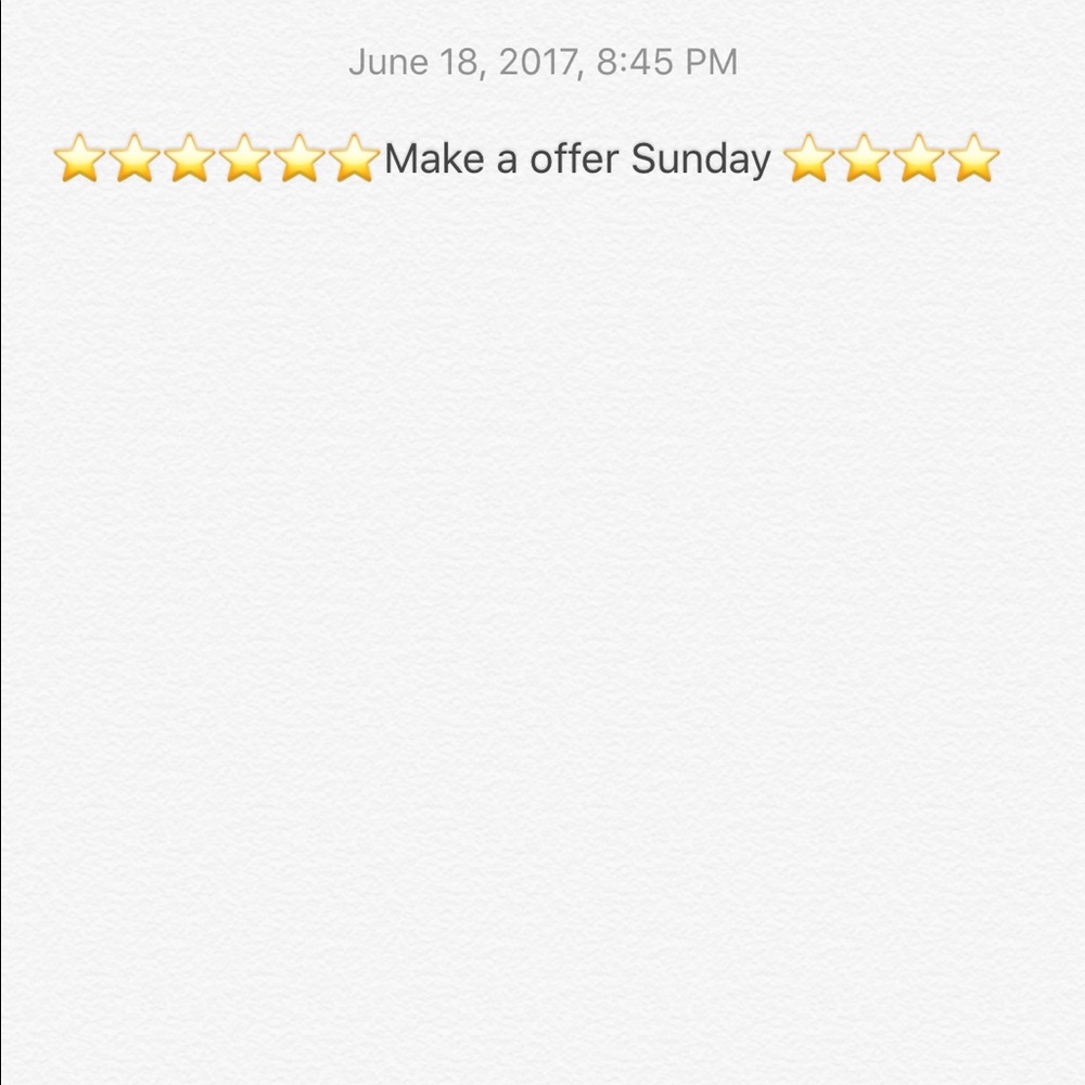Make a offer Sunday !!!!