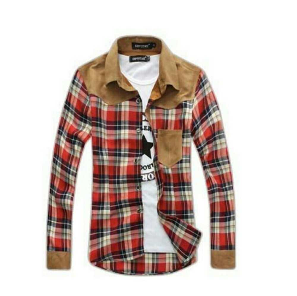 Plaid Red Flannel Button Up Shirt MENS Size Med