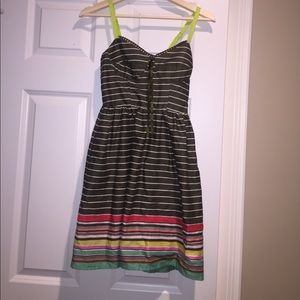 Green striped dress