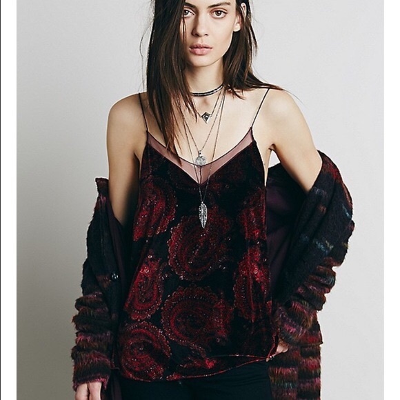 Free People Tops - FP Intimately Drippy Tank in Velvet Paisley & Mesh