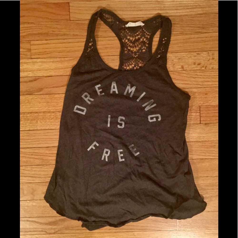 Hollister Dreaming is Free Dark Gray Tank Size XS
