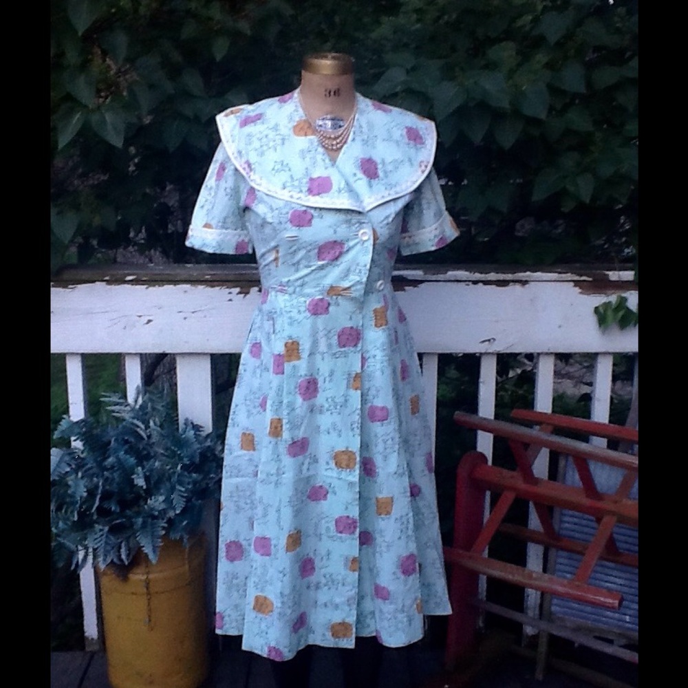 VTG 1950s Fit & Flare Day Dress