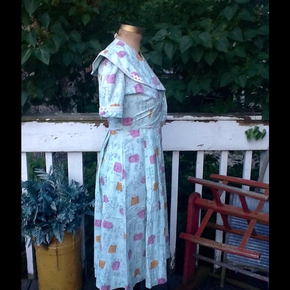 VTG 1950s Fit & Flare Day Dress - Picture 5 of 8