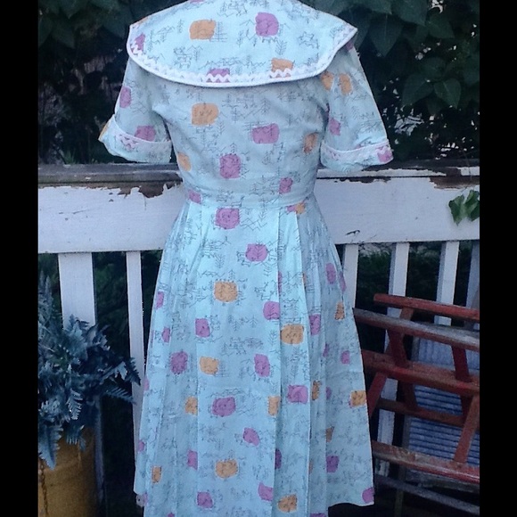 VTG 1950s Fit & Flare Day Dress - Picture 7 of 8