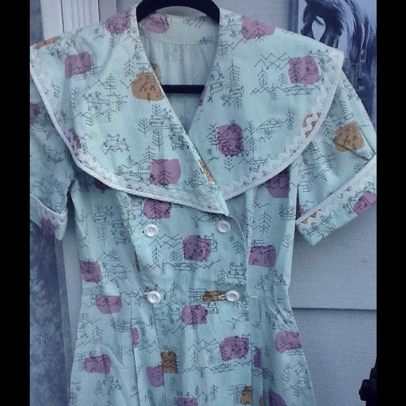 VTG 1950s Fit & Flare Day Dress - Picture 8 of 8