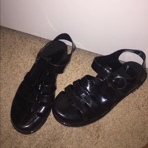 American apparel black jelly sandals