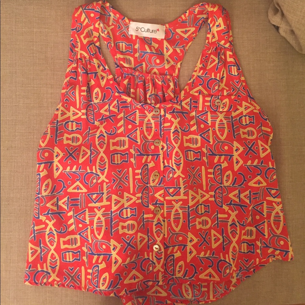 Boutique Small Printed Crop Tank Top