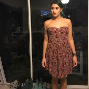 Strapless kiminchi blue floral dress