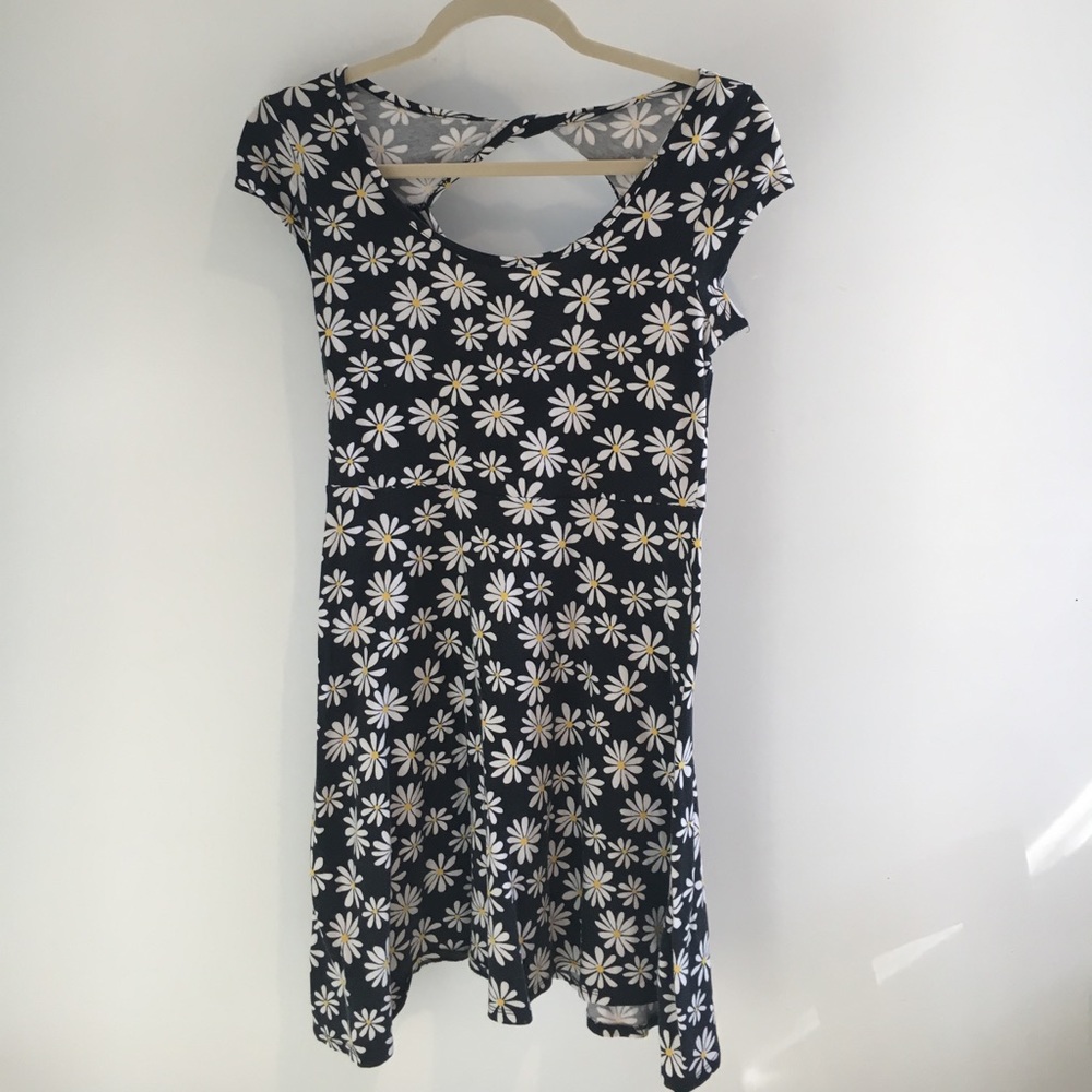 Black Daisy Dress with Cutout
