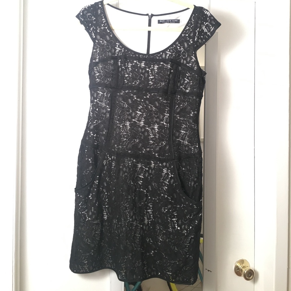Marc New York black lace cocktail dress