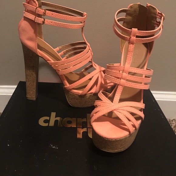 Fun Peach Heels - Picture 2 of 4