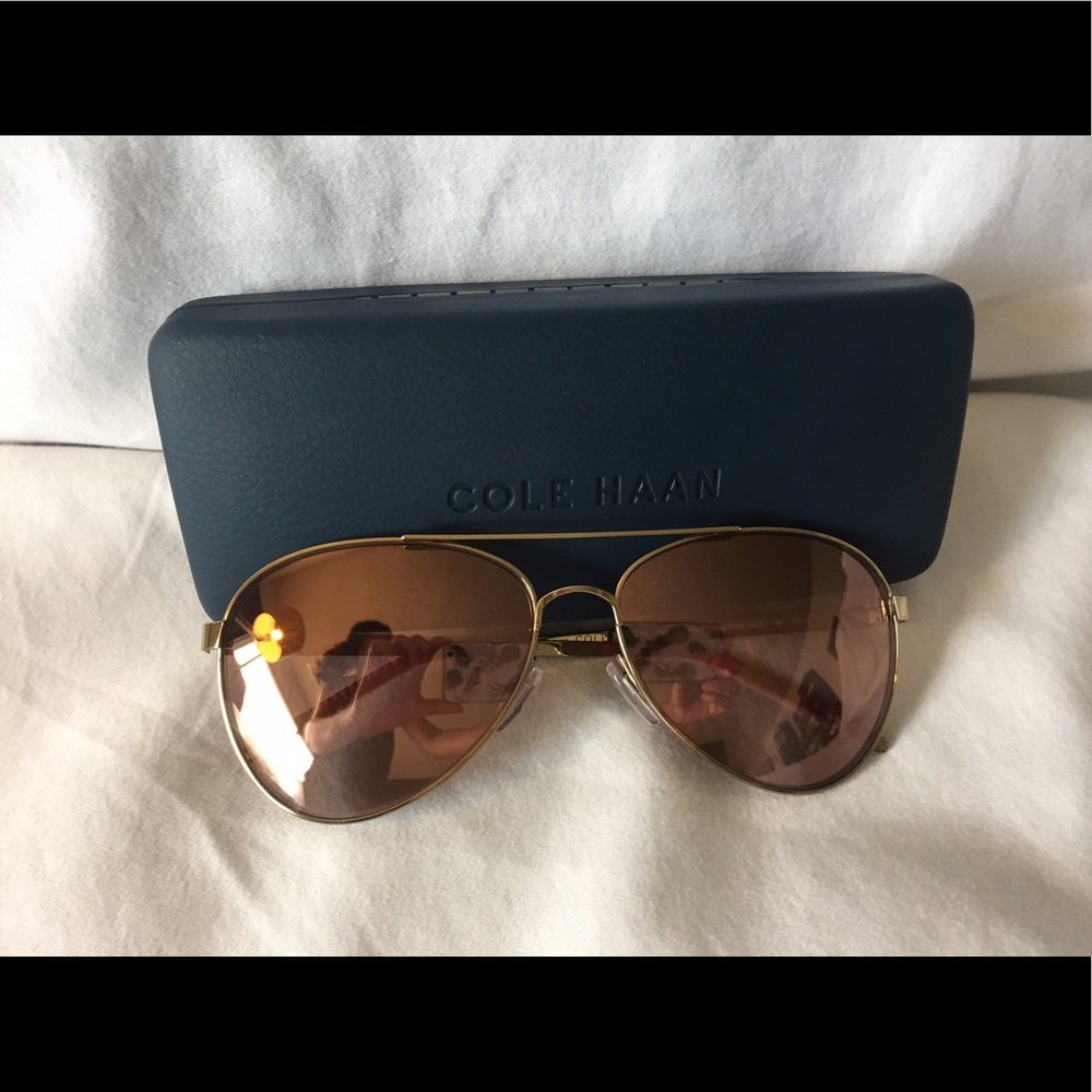 Cole Haan StudioGrand Metal Aviator Sunglasses