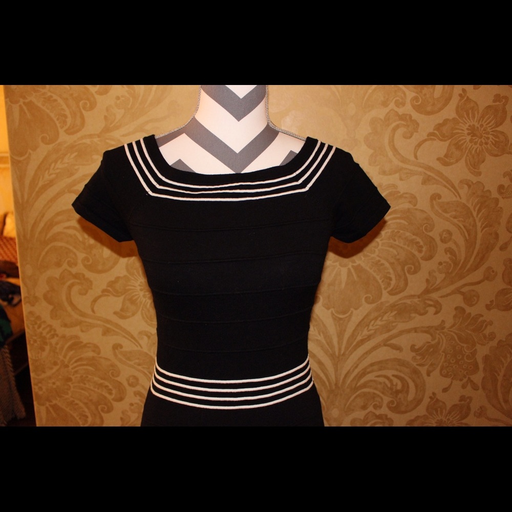Max Studio Bodycon Sweater Dress Black Evite XS