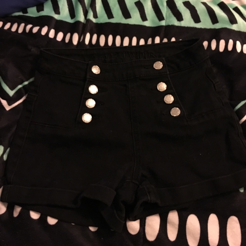 almost famous black high wasted shorts