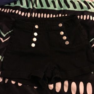 almost famous black high wasted shorts