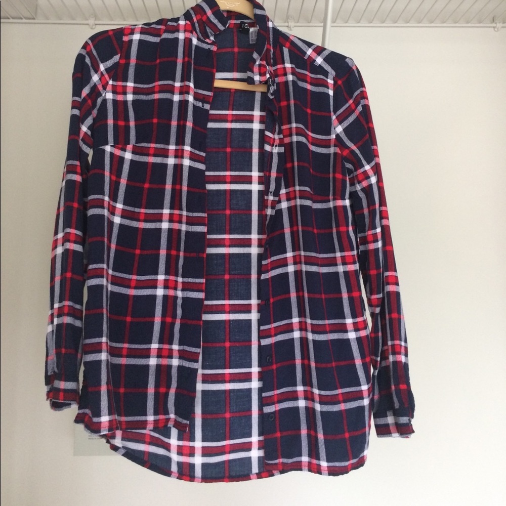 H&M blue and red flannel