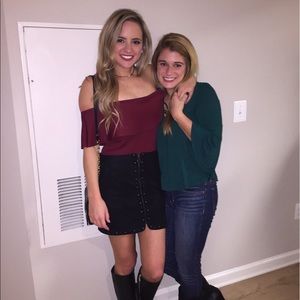 Misguided Scuba Bardot bodysuit maroon