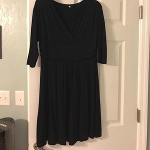 Black maternity three quarter dress.