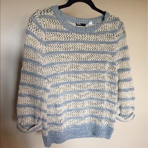 BDG crochet striped pullover sweater