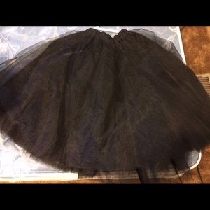 Long Tulle Skirt Black