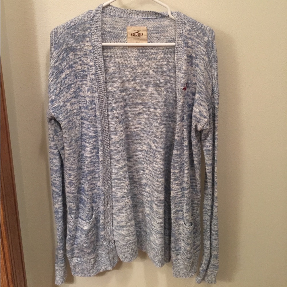 Blue and white Hollister cardigan