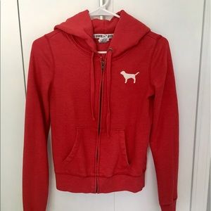Red Victoria's Secret "Love Pink" Zip Up