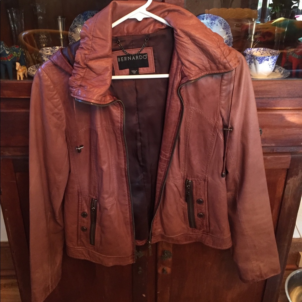 Brown leather jacket