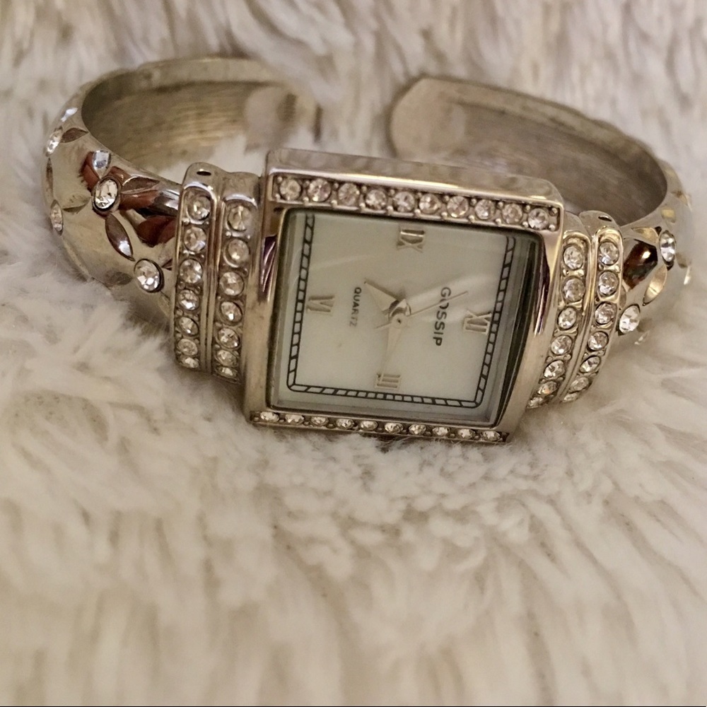 Gossip silver and rhinestone watch