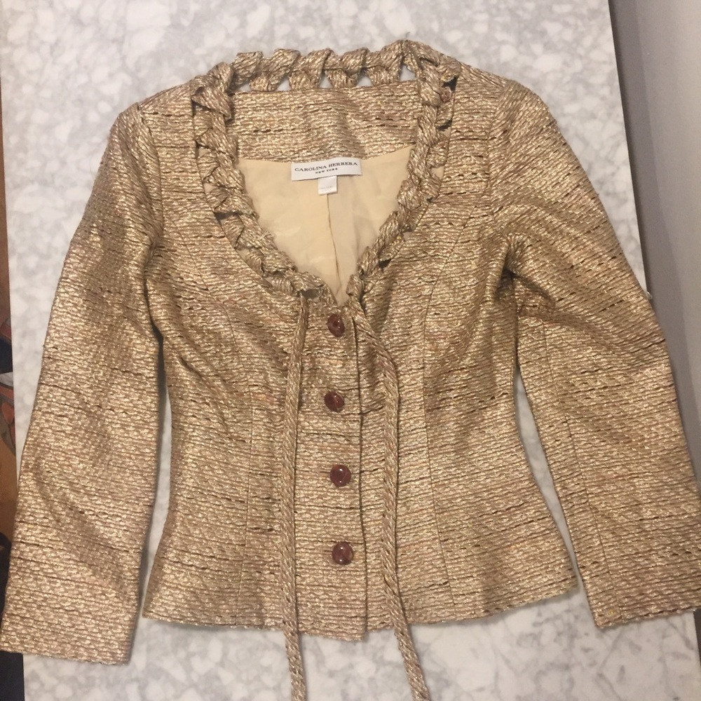 Carolina Herrera gold blazer